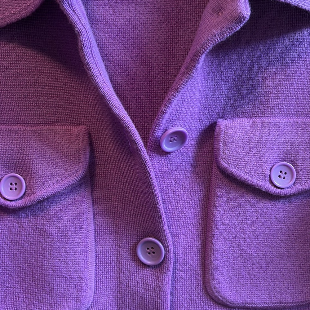 J. Crew Purple Button-Front Wool Jacket - Picture 5 of 5